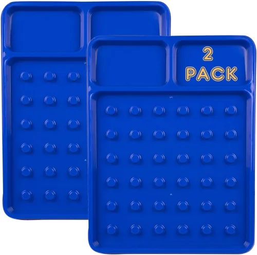 Miniatura 2 de CucinaPro Placa de comedor de construcción de ladrillo (paquete de 2) – Apila y construye tus gofres en forma de ladrillo en un divertido plato