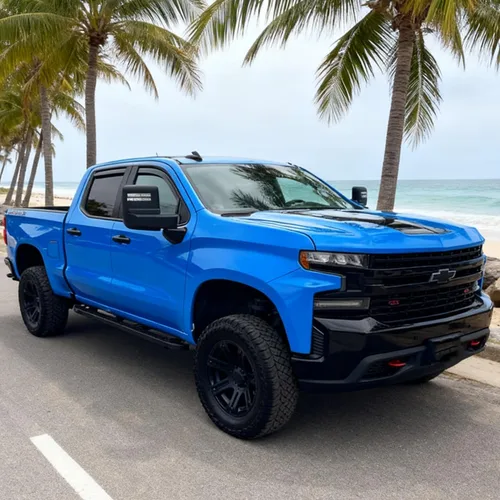 Miniatura 8 de Protectores de lluvia extra duraderos en el canal, viseras de ventana para camioneta Silverado/Sierra 1500 Crew Cab 2019-2026, deflectores