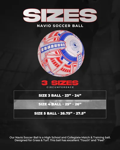 Miniatura 2 de American Challenge Navio - Balón de fútbol profesional para partidos y entrenamiento, tamaños oficiales 3, 4 y 5 para jóvenes y adultos, alto