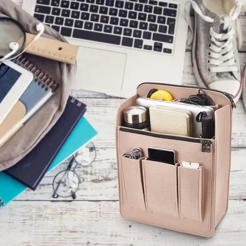 Miniatura 6 de WADORN Organizador de mochila de fieltro, divisor de bolsa pequeña para mochila, bolso, organizador de bolsa de fieltro para viaje, mochila