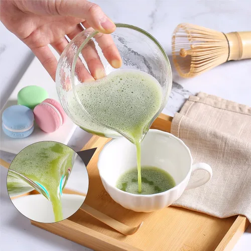 Miniatura 4 de ZENRC Kit completo de tazón y batidor de matcha, batidor de bambú tradicional japonés retro (Chasen), cuchara, cuenco de matcha de vidrio