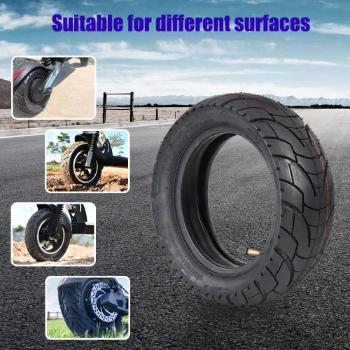 Miniatura 5 de Neumáticos para patinete CMIYETO 80/65-6 para ciudad y carretera con tubo interior de 45° de 10 pulgadas, neumáticos para motocicleta y patinete