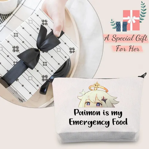 Miniatura 6 de JXGZSO Bolsa de cosméticos inspirada en el anime Paimon is my Emergency Food Traveller Gift Anime Lover Gift, Paimon, Novedad, Diversión, Inspirado