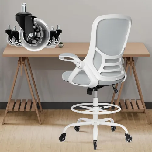 HYLONE Silla de Dibujo Técnico Alta para Oficina, Taburete Ergonómico para Escritorio de Pie, Silla de Dibujo Técnico Ajustable, Silla de Oficina de