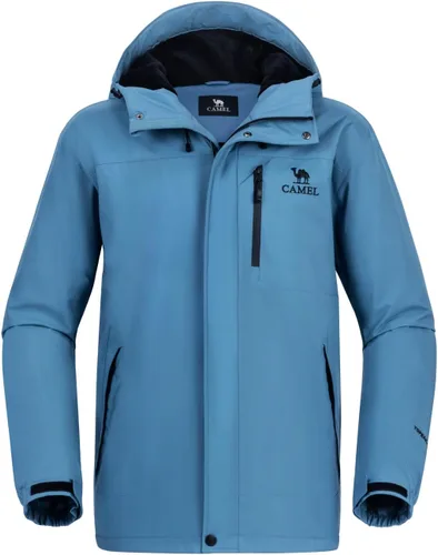 Miniatura 3 de CAMEL CROWN Chaqueta de esquí para hombre, impermeable, abrigo de nieve de invierno, resistente al viento, forro polar cálido, con capucha, parka