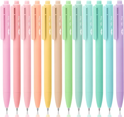 Miniatura 15 de Mr. Pen - Bolígrafos de gel retráctiles, paquete de 12, secado rápido, bolígrafos de gel de punta fina de 0.7mm, bolígrafos retráctiles, bolígrafos