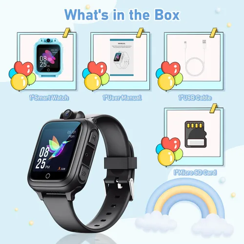 Miniatura 6 de Awatty Reloj Inteligente para Niños, Reloj para Niños con 26 Juegos Cámara Grabadora de Video Música Alarma Calculadora Calendario Linterna