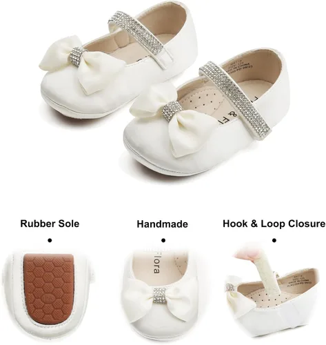 Miniatura 110 de Felix & Flora Zapatos de bebé de suela suave - Zapatos de bebé para caminar, mocasines, suela de goma, zapatos de cuna