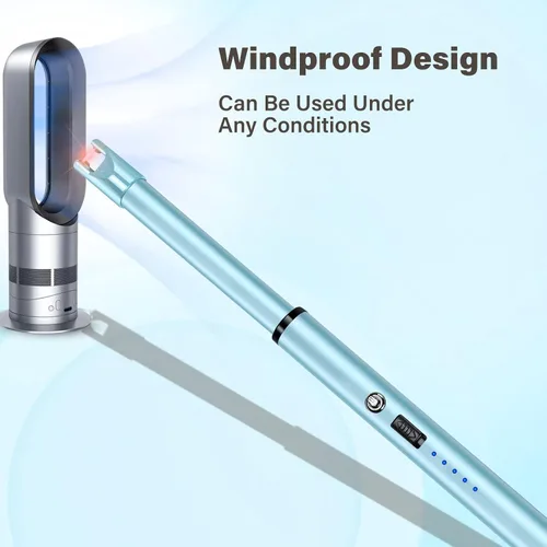 Miniatura 6 de Encendedor de velas eléctrico, resistente al viento, recargable por USB, sin llama, de cuello largo, para velas, estufa de gas, chimenea, barbacoa