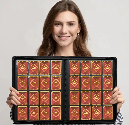 Miniatura 2 de Carpeta para tarjetas de 16 bolsillos, más de 1000 carpetas de tarjetas coleccionables con cremallera de alta calidad, álbum de bolsillo de doble