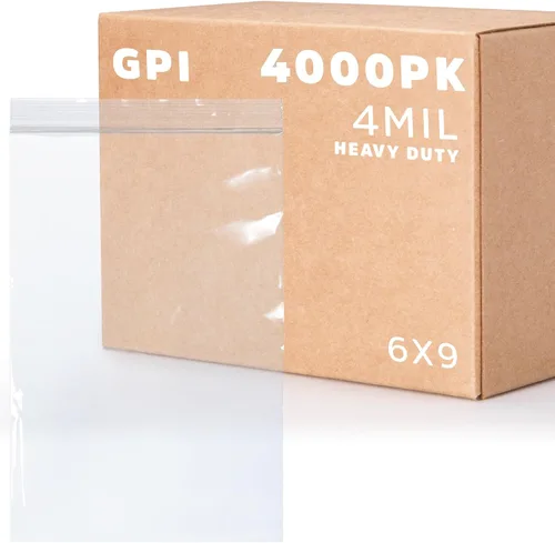 Miniatura 35 de GPI - Caja de 1000 bolsas de plástico transparente con cremallera de 3 x 3 pulgadas - Bolsas de polietileno resistentes a granel de 4 mil de grosor