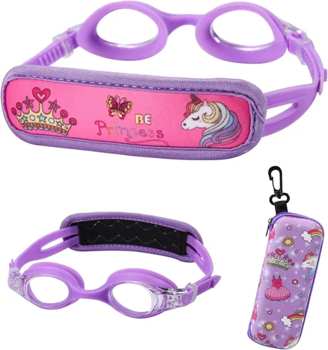 Gafas de natación para niños de 2 a 6 años, gafas para niños sin jalar el cabello, gafas para niños con banda para la cabeza acolchada 1pk Kids -