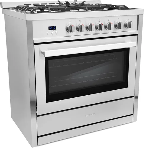 Miniatura 9 de Gama de gas COSMO COS-965AGC de 36 pulgadas con parrilla de 5 quemadores, horno de convección rápida de 3.8 pies cúbicos con cinco funciones