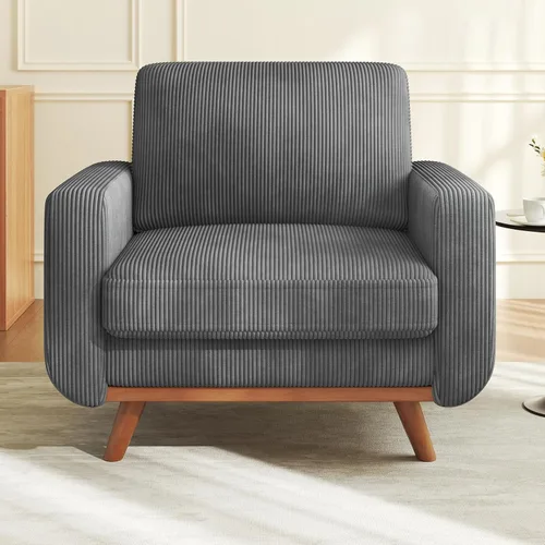 Miniatura 29 de Vesgantti Sofá modular en forma de U de 119 pulgadas, sofá modular de pana con asiento profundo y soporte de resortes, sofá convertible con 2 Beige