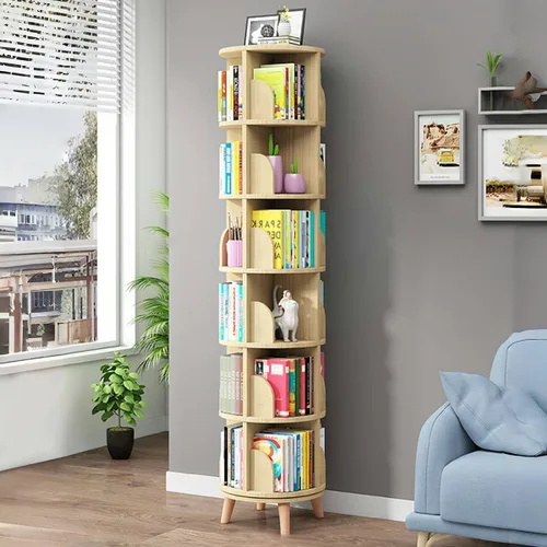 Miniatura 10 de Gdrasuya10 Estantería giratoria de 4 niveles para niños, estantería giratoria de 360 grados, estantería apilable para libros, estante