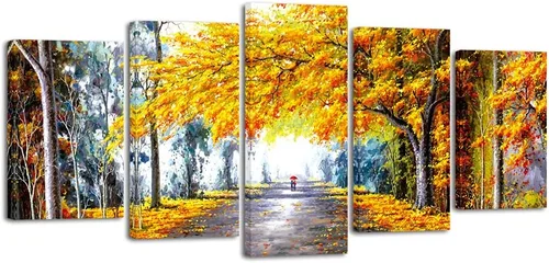 Wieco Art Lienzo Giclée Impresiones de Arte de Pared Otoño Amor por Pinturas al óleo Reproducción para Dormitorio Cocina Decoración del Hogar