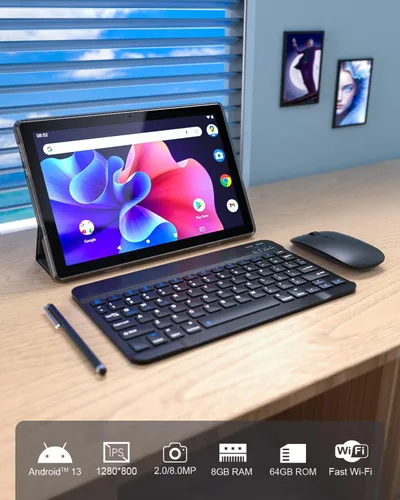 Miniatura 2 de YQSAVIOR Tablet MTK8768 Octa-CORE 10.1 pulgadas RAM 10 GB (4 GB+6 GB expandir) +64 GB ROM+1 TB PC de computadora expandible con funda/teclado/mouse