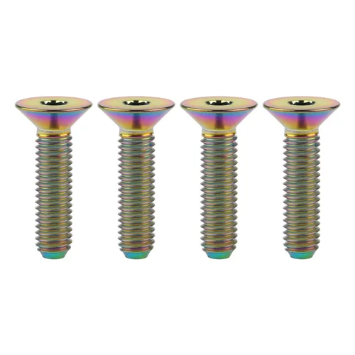 Miniatura 10 de Titanium Ti M5x10 12 15 20 0.984 in cabeza plana avellanada Tornillos hexagonales Tornillos de cabeza plana, paquete de 4 (M5x10mm, Negro)