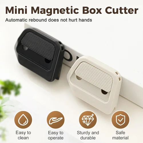 Miniatura 5 de 2 cuchillos utilitarios de retrotracción automática mejorados, cortador magnético retráctil con cuchillas de cerámica de seguridad y ranura