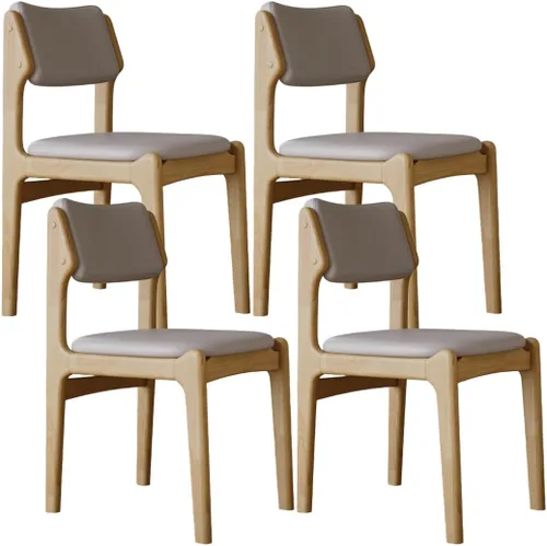Miniatura 14 de YVYKFZD Wooden Dining Chairs Set, Leather Dining Room Chair with Back, Upholstered Kitchen Chairs, Armless Living Room Chair, for Bedroom Offices