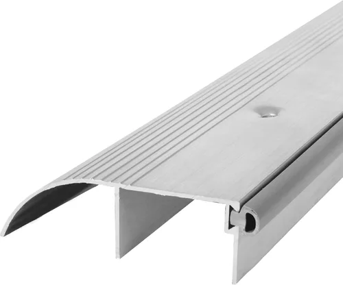 Miniatura 3 de M-D Building Products 69694 3-1/4 pulg. x 1 pulg. x 36 in. Aluminio plateado y vinilo de alto perfil comercial umbral de puerta de salida comercial