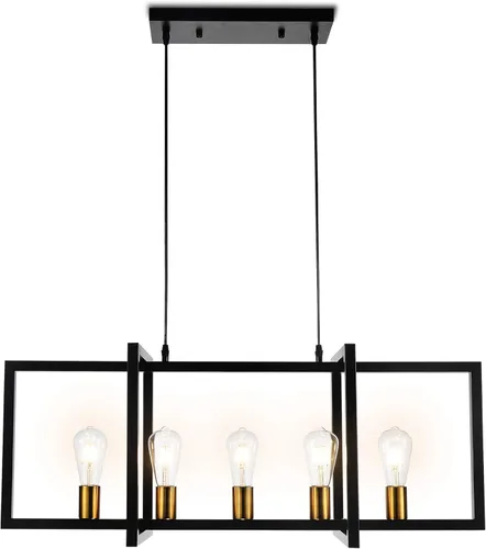 Miniatura 9 de Lámpara colgante de 3 poleas de luz, luz de isla para interiores, lámpara industrial rústica vintage ajustable para sala de juegos, mesas de 7 6
