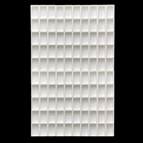 Miniatura 18 de FCLUB 100 medias sartenes vacías para acuarela, de plástico blanco de 0.06 onzas líquidas, esquinas redondeadas para paleta de pintura