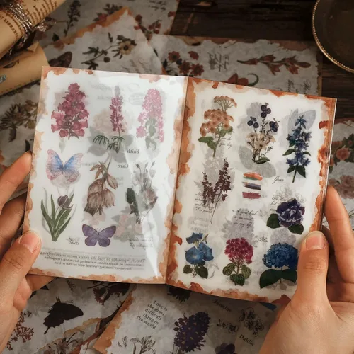Miniatura 4 de Dizdkizd Calcomanías Washi con temática de mariposa para diario, libro de calcomanías de Ephemera, calcomanía de mariposa vintage para álbumes