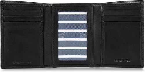 Miniatura 61 de Nautica Men's Trifold Wallet RFID Blocking Protection ID Window Card Slots Genuine Leather Durable
