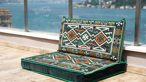 Miniatura 4 de Green Arabic Sofa Floor Seating Set, Pallet Sofa, Floor Cushions, Sectional Sofa, Arabic Majilis, Ottoman Couch, Arabic Jalsa