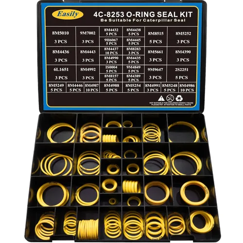 4C-8253 Kit de juntas tóricas de sellado, silicona 90, Orings de montaje de manguera hidráulica, compatible con excavadora CAT Caterpillar 2701533
