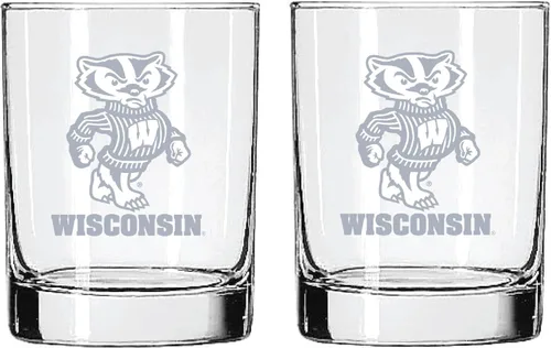 Miniatura 49 de Texas A&M Aggies - Juego de 2 vasos (2 caras), acabado satinado, roca (o whisky)