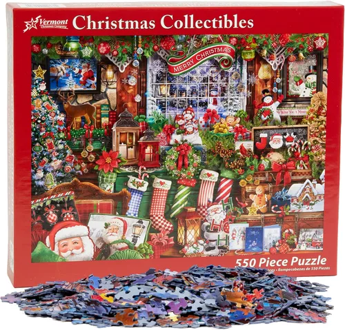 Miniatura 4 de Vermont Christmas Company Christmas Collectibles - Rompecabezas de 550 piezas, divertido collage navideño para adultos y adultos jóvenes, 24 x 18