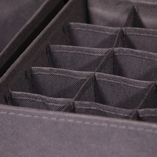 Miniatura 5 de DIOMMELL Paquete de 4 cajas de almacenamiento de tela plegables para armario, aparador, cajón, cestas de tela, contenedores divisores para ropa