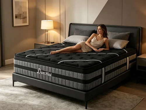Miniatura 43 de Colchón tamaño individual de 10 pulgadas en una caja, espuma viscoelástica híbrida y resortes embolsados, 7 zonas para dormir de espalda y de lado
