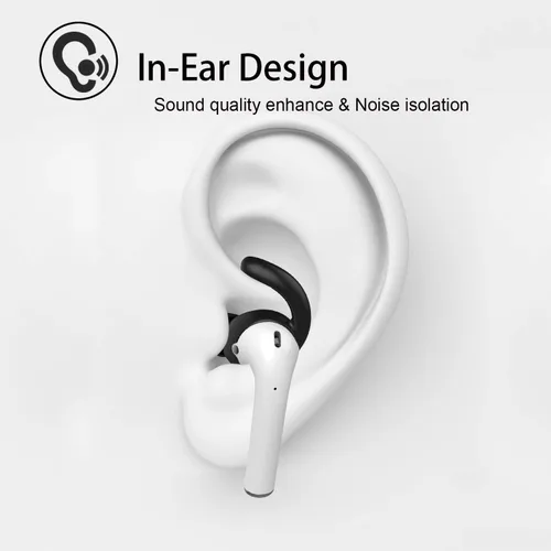 Miniatura 5 de Ganchos para orejas antideslizantes de silicona suave compatibles con Apple Airpods 2 y 1, ligeros, mejora de calidad de sonido para auriculares