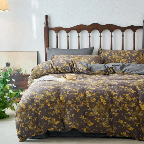 Miniatura 36 de Mixinni Juego de Colcha Reversible, 100% algodón, 3 piezas, diseño elegante bordado, fundas decorativas con bordado suave, Algodón, Patrón5272.
