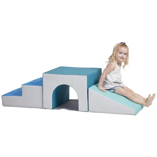 Miniatura 12 de ECR4Kids SoftZone Escalador de túnel individual, conjunto de juego para niños pequeños, contemporáneo, 3 piezas