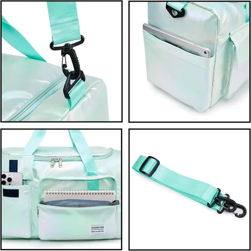 Miniatura 22 de Pequeña bolsa de gimnasio para mujer, bolsa de viaje con compartimento para zapatos