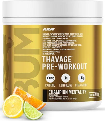 Miniatura 11 de RAW Polvo Pre Entrenamiento, Thavage (Fruta del Dragón) - Suplemento Nutricional Deportivo de Chris Bumstead para Hombres y Mujeres - Cbum Pre