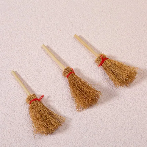 Miniatura 3 de Mini brujas escoba escoba de paja de Halloween para manualidades, decoración de brujas, accesorio de mago para disfraz de Halloween, fiesta