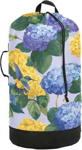 Miniatura 29 de Mochila de lavandería con hojas de estilo bohemio beige con correas ajustables para el hombro, bolsa de lavandería sucia para viajes, campamento