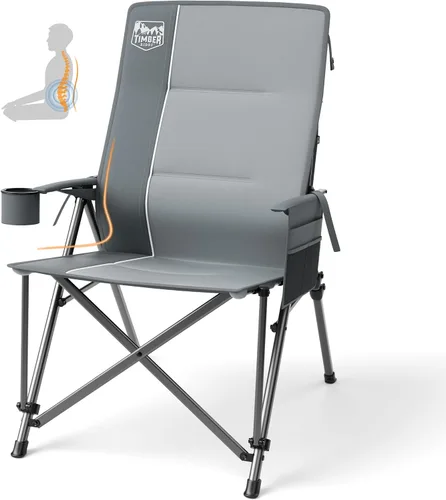 Miniatura 8 de Timber Ridge Oversized Camping Chair with Lumbar Support, Portable Folding Chair Heavy Duty for Adults Supports 450 LBS for Outdoor Camping Lawn
