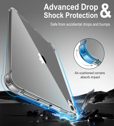Miniatura 5 de MoKo Transparente para iPad Air 11 (M4 2026/M3 2025/M2 2024) iPad Air 4 y 5 de 10.9 pulgadas (2020/2022), funda con cuatro esquinas reforzadas