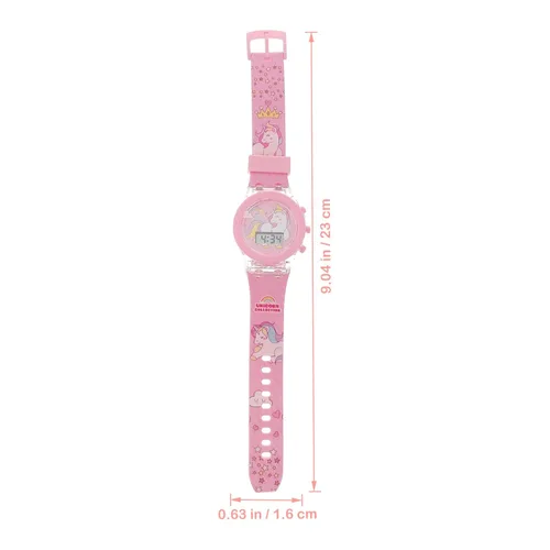 Miniatura 2 de TEHAUX Reloj para niños, reloj de unicornio de dibujos animados, reloj de silicona elegante y luminoso con pulsera para niña