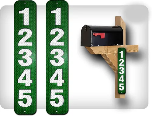 Miniatura 29 de Curb N Sign - Placas de números para buzón – 3 x 10 pulgadas hechas de aluminio reflectante de alta calidad – Números de buzón súper reflectantes