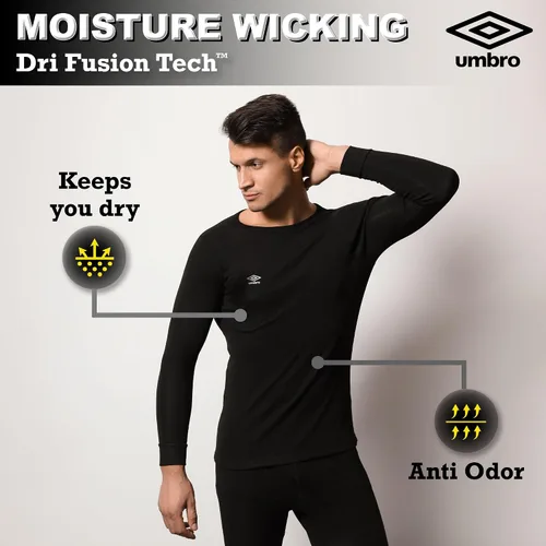 Miniatura 4 de Umbro Conjunto de capa base para hombre, parte superior e inferior, camisas de compresión para hombres, pantalones de compresión para hombre