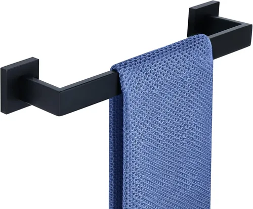 Alise Toallero negro, toallero de 16 pulgadas para baño, toallero de acero inoxidable SUS304 montado en la pared, colgador de toallas resistente