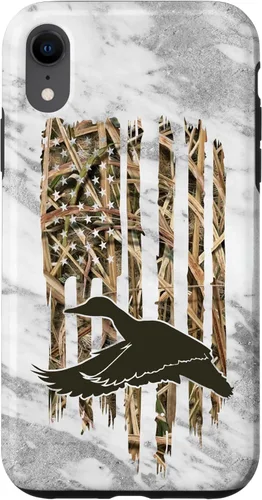 Miniatura 23 de Funda de caza de caza para iPhone 13 Pro Max con diseño de camuflaje gris y bandera de Estados Unidos