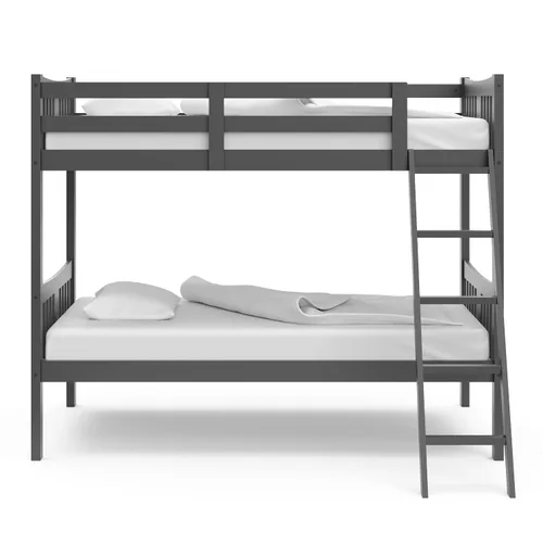 Miniatura 9 de Storkcraft Caribou Litera Twin sobre Twin (Gris) - Certificado GREENGUARD Gold, Literas Twin para Niños, Se Convierte en 2 Camas Twin Individuales